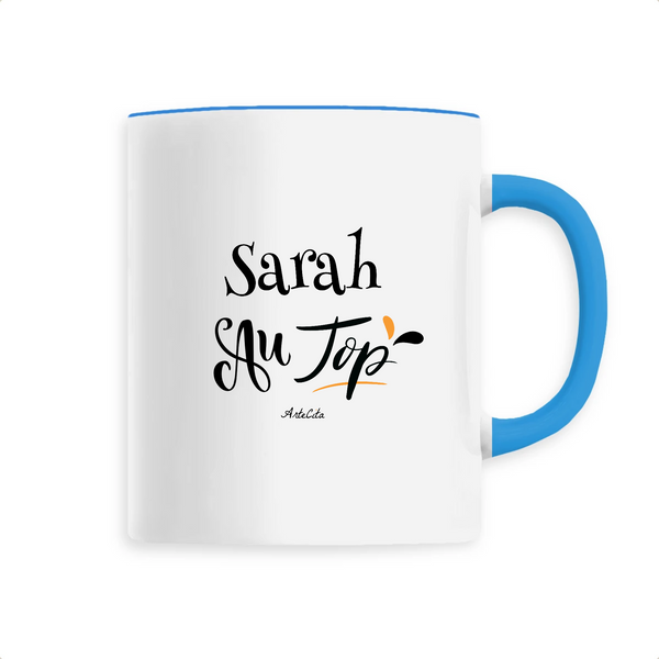 Mug - Sarah au Top - 6 Coloris - Cadeau Original - Cadeau Personnalisable - Cadeaux-Positifs.com -Unique-Bleu-