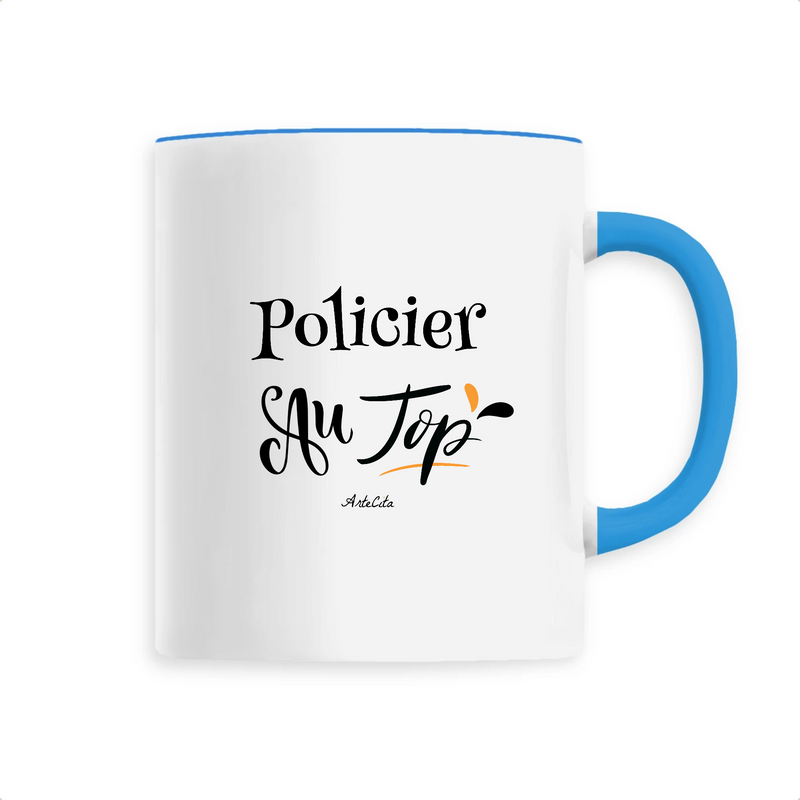 Cadeau anniversaire : Mug - Policier au Top - 6 Coloris - Cadeau Original - Cadeau Personnalisable - Cadeaux-Positifs.com -Unique-Bleu-