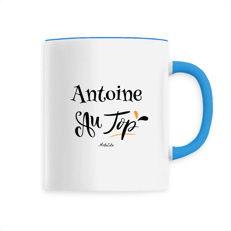 Cadeau anniversaire : Mug - Antoine au Top - 6 Coloris - Cadeau Original - Cadeau Personnalisable - Cadeaux-Positifs.com -Unique-Bleu-