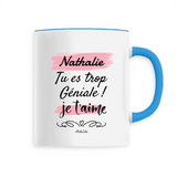 Mug - Nathalie je t'aime - 6 Coloris - Cadeau Tendre - Cadeau Personnalisable - Cadeaux-Positifs.com -Unique-Bleu-