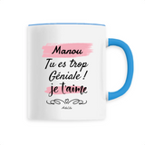Mug - Manou je t'aime - 6 Coloris - Cadeau Tendre - Cadeau Personnalisable - Cadeaux-Positifs.com -Unique-Bleu-