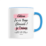 Mug - Céline je t'aime - 6 Coloris - Cadeau Tendre - Cadeau Personnalisable - Cadeaux-Positifs.com -Unique-Bleu-