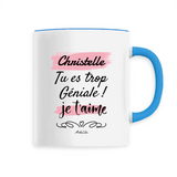 Mug - Christelle je t'aime - 6 Coloris - Cadeau Tendre - Cadeau Personnalisable - Cadeaux-Positifs.com -Unique-Bleu-