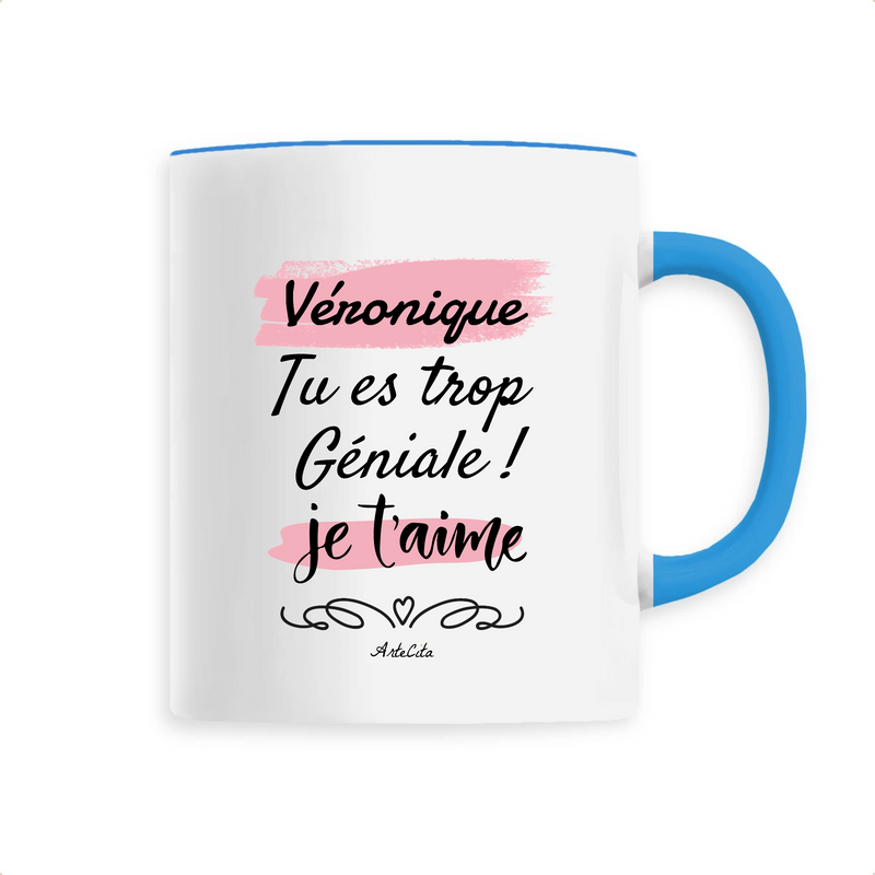 Cadeau anniversaire : Mug - Véronique, je t'aime - 6 Coloris - Cadeau Tendre - Cadeau Personnalisable - Cadeaux-Positifs.com -Unique-Bleu-