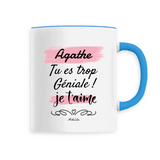 Mug - Agathe je t'aime - 6 Coloris - Cadeau Tendre & Original - Cadeau Personnalisable - Cadeaux-Positifs.com -Unique-Bleu-