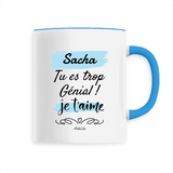 Mug - Sacha je t'aime - 6 Coloris - Cadeau Tendre & Original - Cadeau Personnalisable - Cadeaux-Positifs.com -Unique-Bleu-