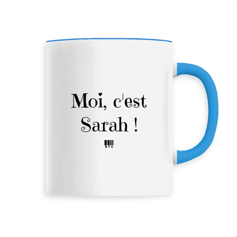 Cadeau anniversaire : Mug - Moi c'est Sarah - 6 Coloris - Cadeau Original - Cadeau Personnalisable - Cadeaux-Positifs.com -Unique-Bleu-