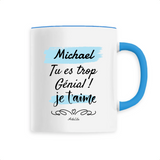 Mug - Michael je t'aime - 6 Coloris - Cadeau Tendre & Original - Cadeau Personnalisable - Cadeaux-Positifs.com -Unique-Bleu-