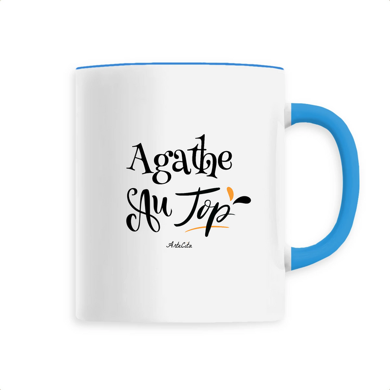 Cadeau anniversaire : Mug - Agathe au Top - 6 Coloris - Cadeau Original - Cadeau Personnalisable - Cadeaux-Positifs.com -Unique-Bleu-