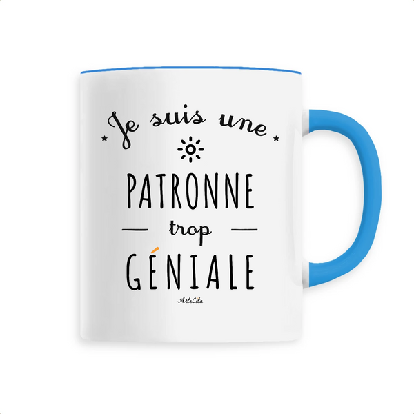 Mug - Une Patronne trop Géniale - 6 Coloris - Cadeau Original - Cadeau Personnalisable - Cadeaux-Positifs.com -Unique-Bleu-