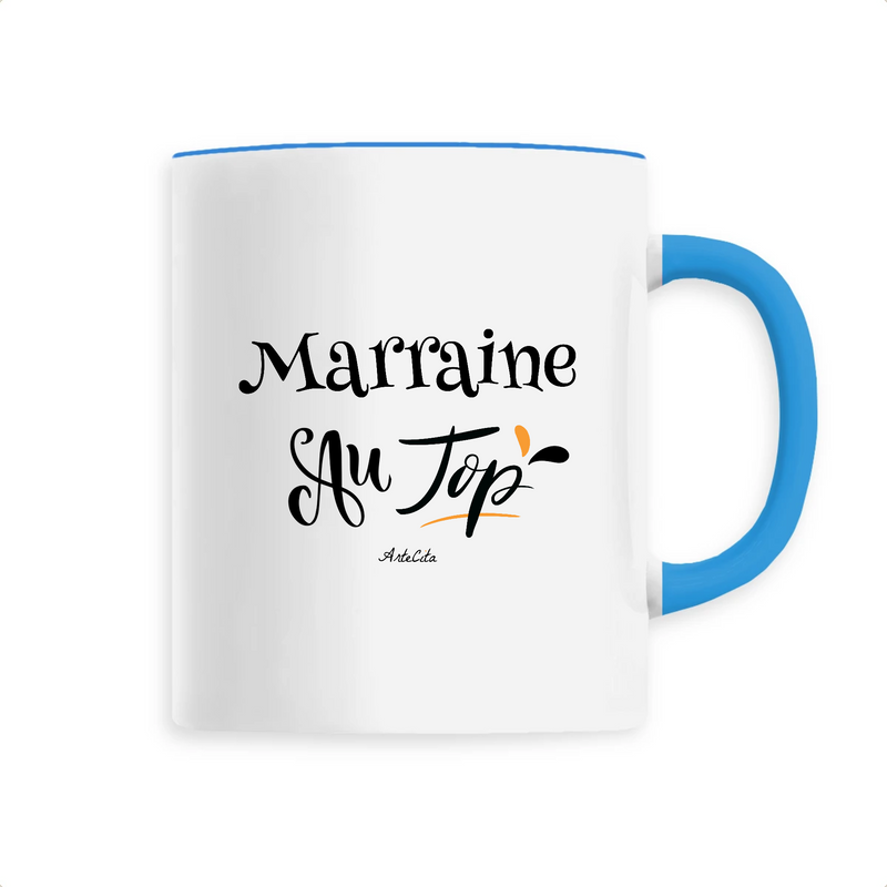 Cadeau anniversaire : Mug - Marraine au Top - 6 Coloris - Cadeau Original - Cadeau Personnalisable - Cadeaux-Positifs.com -Unique-Bleu-