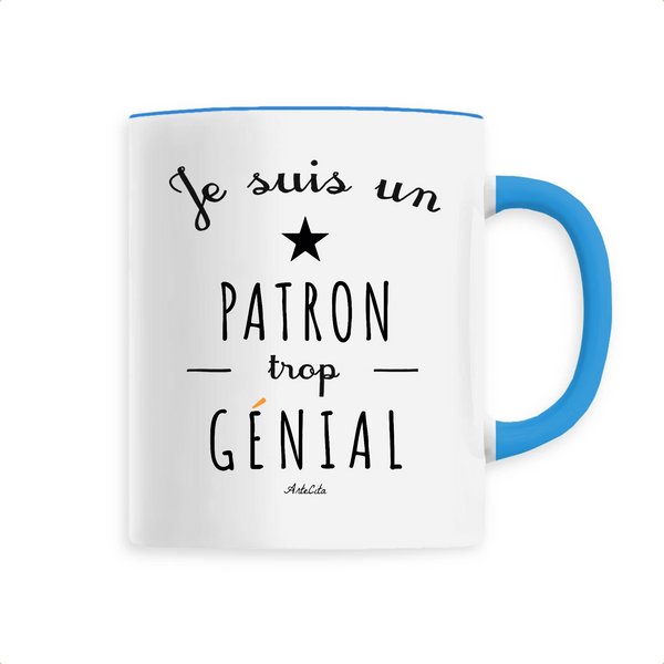 Mug - Un Patron trop Génial - 6 Coloris - Cadeau Original - Cadeau Personnalisable - Cadeaux-Positifs.com -Unique-Bleu-