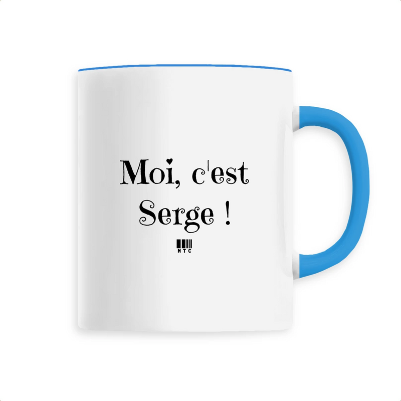 Cadeau anniversaire : Mug - Moi c'est Serge - 6 Coloris - Cadeau Original - Cadeau Personnalisable - Cadeaux-Positifs.com -Unique-Bleu-