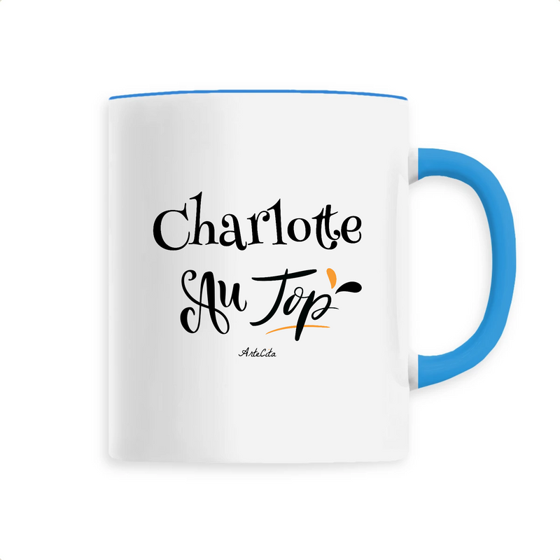 Cadeau anniversaire : Mug - Charlotte au Top - 6 Coloris - Cadeau Original - Cadeau Personnalisable - Cadeaux-Positifs.com -Unique-Bleu-