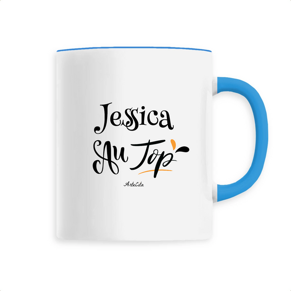 Mug - Jessica au Top - 6 Coloris - Cadeau Original - Cadeau Personnalisable - Cadeaux-Positifs.com -Unique-Bleu-