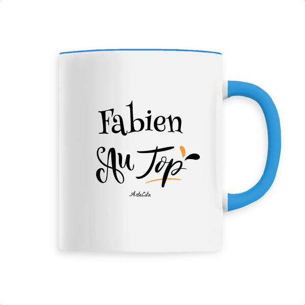 Mug - Fabien au Top - 6 Coloris - Cadeau Original - Cadeau Personnalisable - Cadeaux-Positifs.com -Unique-Bleu-