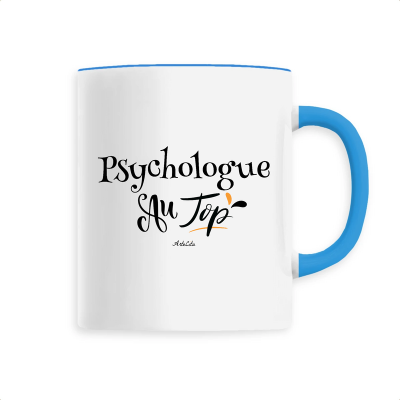 Cadeau anniversaire : Mug - Psychologue au Top - 6 Coloris - Cadeau Original - Cadeau Personnalisable - Cadeaux-Positifs.com -Unique-Bleu-