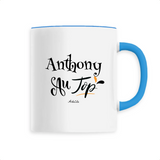Mug - Anthony au Top - 6 Coloris - Cadeau Original - Cadeau Personnalisable - Cadeaux-Positifs.com -Unique-Bleu-