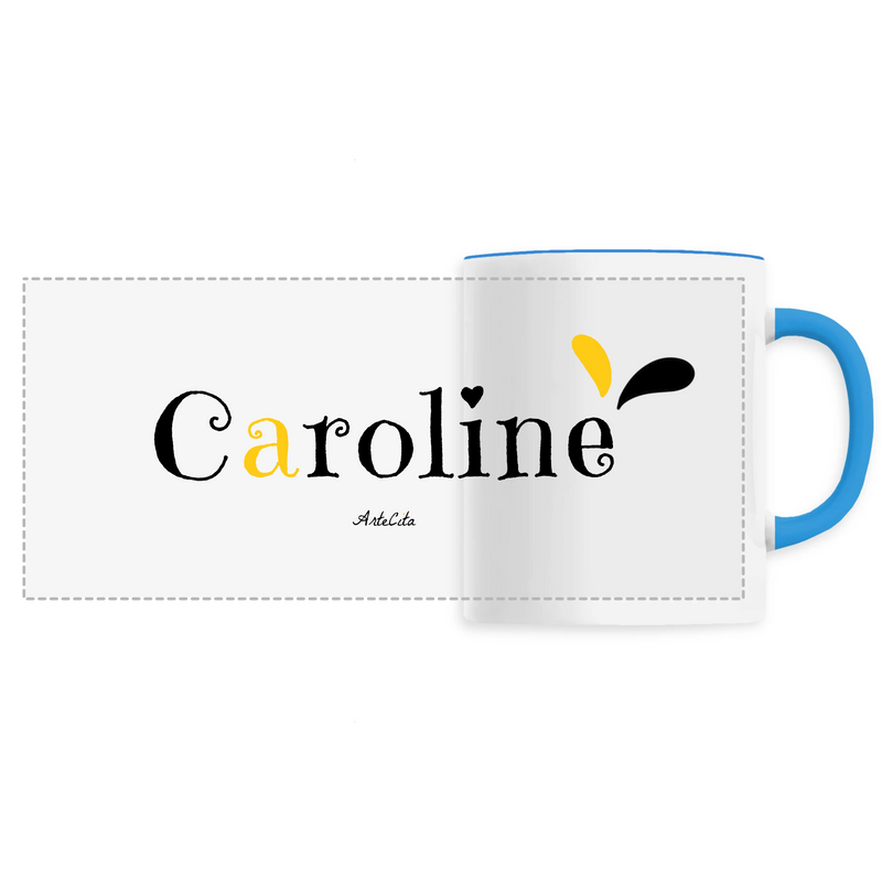 Cadeau anniversaire : Mug - Caroline - 6 Coloris - Cadeau Original - Cadeau Personnalisable - Cadeaux-Positifs.com -Unique-Bleu-