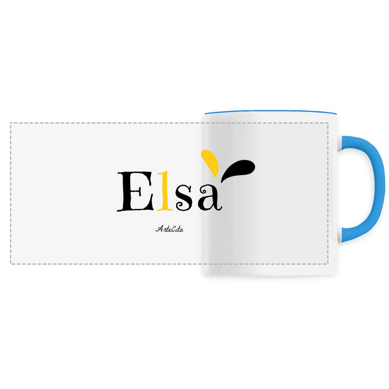 Cadeau anniversaire : Mug - Elsa - 6 Coloris - Cadeau Original - Cadeau Personnalisable - Cadeaux-Positifs.com -Unique-Bleu-