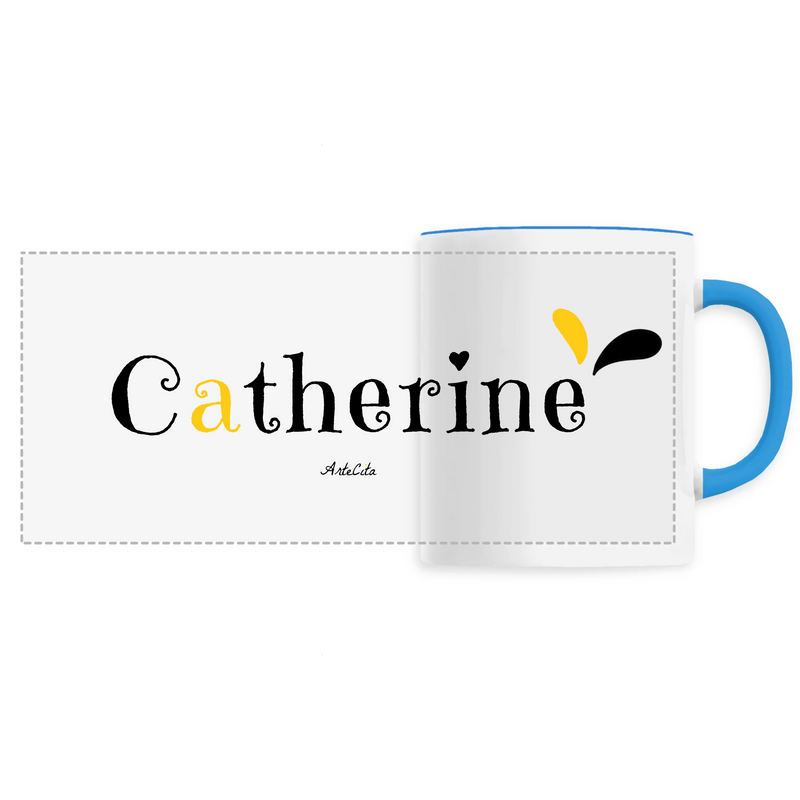 Cadeau anniversaire : Mug - Catherine - 6 Coloris - Cadeau Original - Cadeau Personnalisable - Cadeaux-Positifs.com -Unique-Bleu-