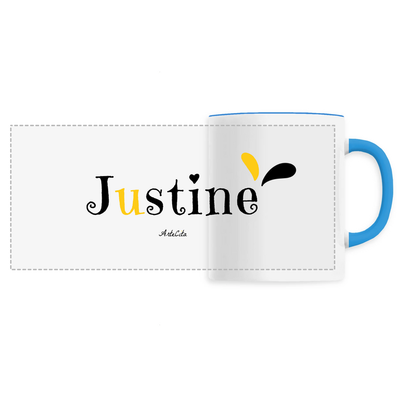 Cadeau anniversaire : Mug - Justine - 6 Coloris - Cadeau Original - Cadeau Personnalisable - Cadeaux-Positifs.com -Unique-Bleu-