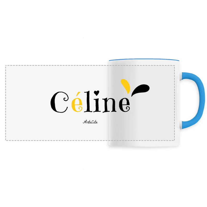 Cadeau anniversaire : Mug - Céline - 6 Coloris - Cadeau Original - Cadeau Personnalisable - Cadeaux-Positifs.com -Unique-Bleu-
