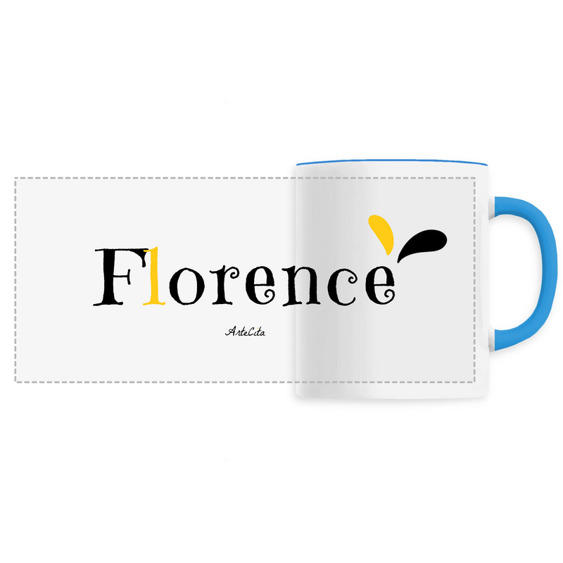 Cadeau anniversaire : Mug - Florence - 6 Coloris - Cadeau Original - Cadeau Personnalisable - Cadeaux-Positifs.com -Unique-Bleu-