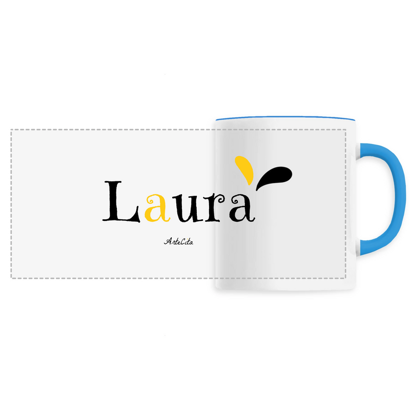 Cadeau anniversaire : Mug - Laura - 6 Coloris - Cadeau Original - Cadeau Personnalisable - Cadeaux-Positifs.com -Unique-Bleu-