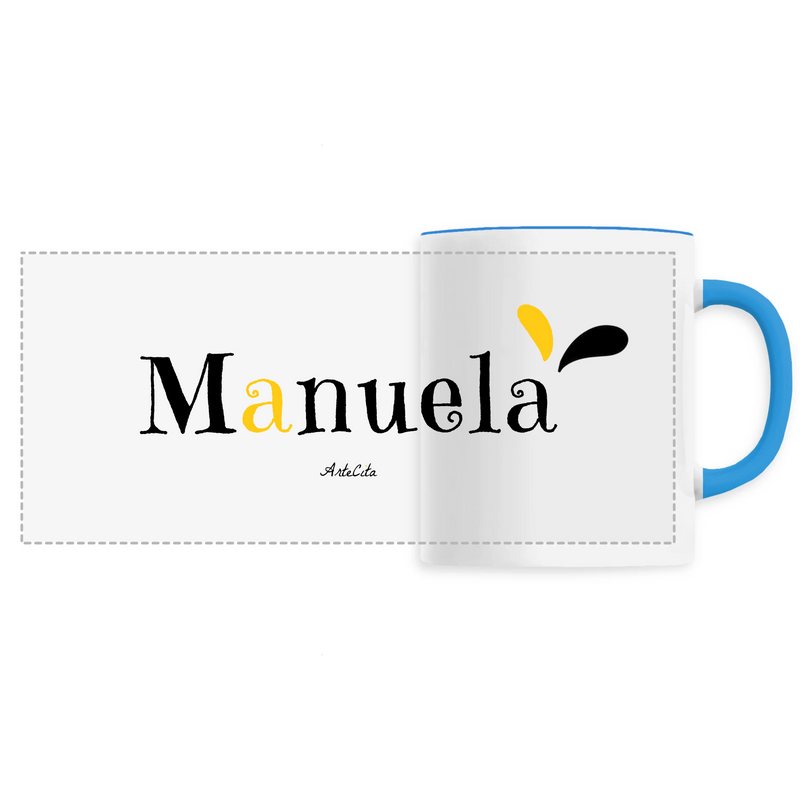 Cadeau anniversaire : Mug - Manuela - 6 Coloris - Cadeau Original - Cadeau Personnalisable - Cadeaux-Positifs.com -Unique-Bleu-