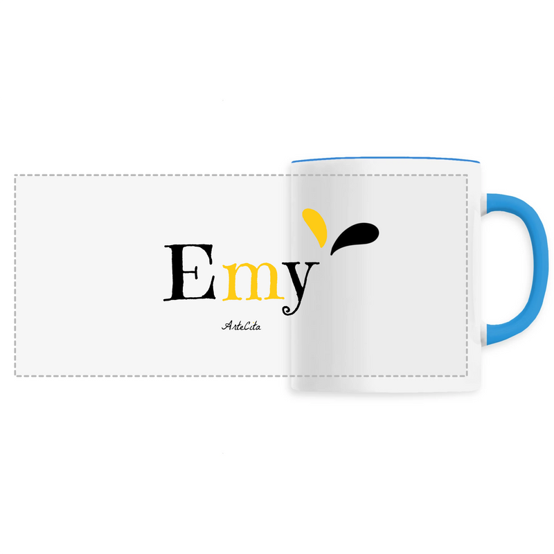 Cadeau anniversaire : Mug - Emy - 6 Coloris - Cadeau Original - Cadeau Personnalisable - Cadeaux-Positifs.com -Unique-Bleu-