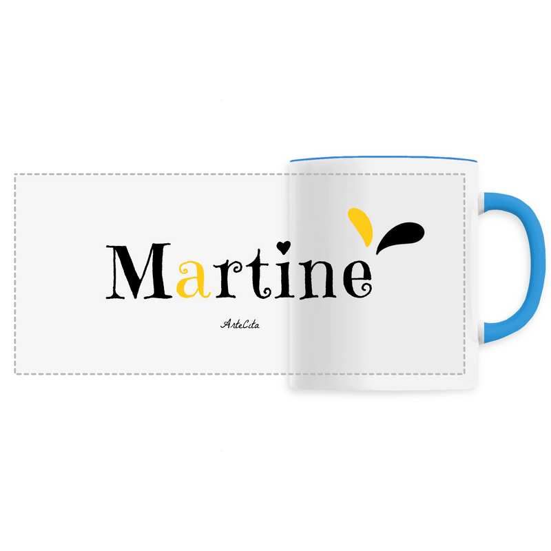 Cadeau anniversaire : Mug - Martine - 6 Coloris - Cadeau Original - Cadeau Personnalisable - Cadeaux-Positifs.com -Unique-Bleu-