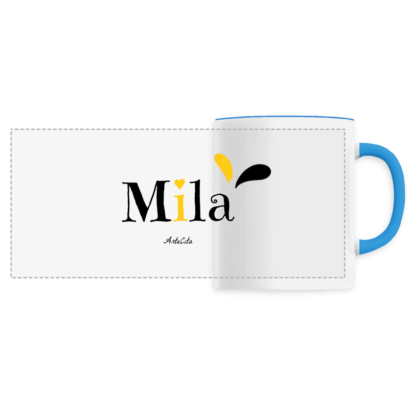 Cadeau anniversaire : Mug - Mila - 6 Coloris - Cadeau Original - Cadeau Personnalisable - Cadeaux-Positifs.com -Unique-Bleu-