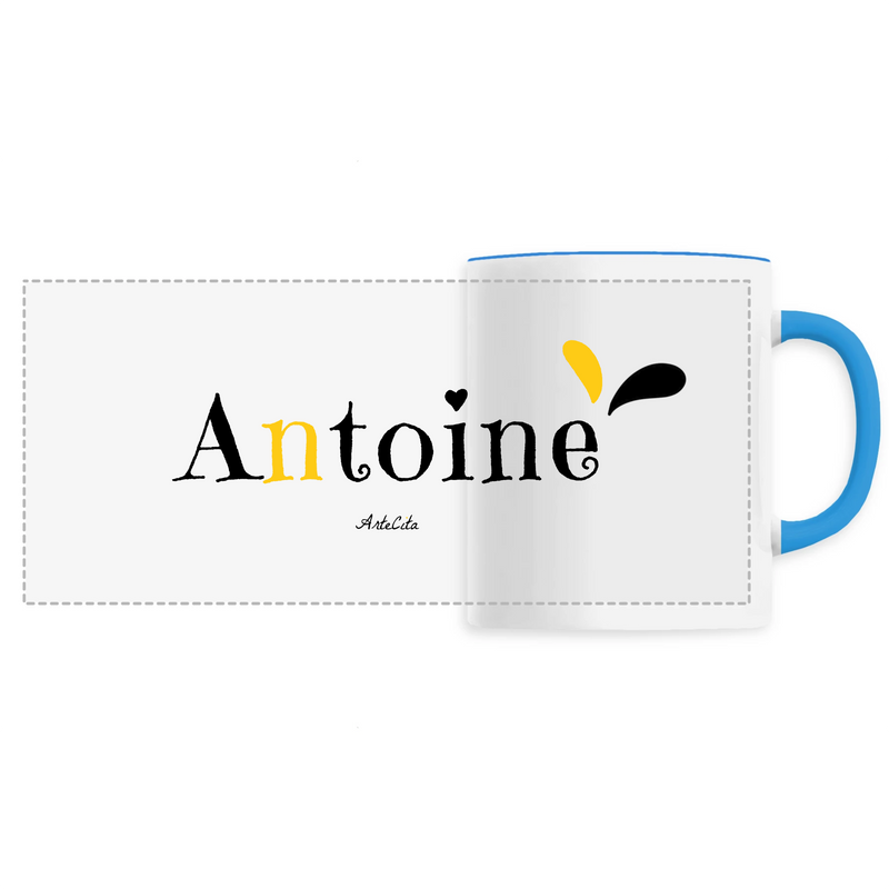 Cadeau anniversaire : Mug - Antoine - 6 Coloris - Cadeau Original - Cadeau Personnalisable - Cadeaux-Positifs.com -Unique-Bleu-