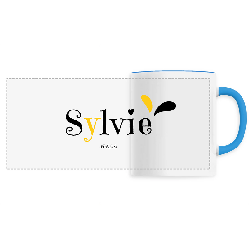 Cadeau anniversaire : Mug - Sylvie - 6 Coloris - Cadeau Original - Cadeau Personnalisable - Cadeaux-Positifs.com -Unique-Bleu-