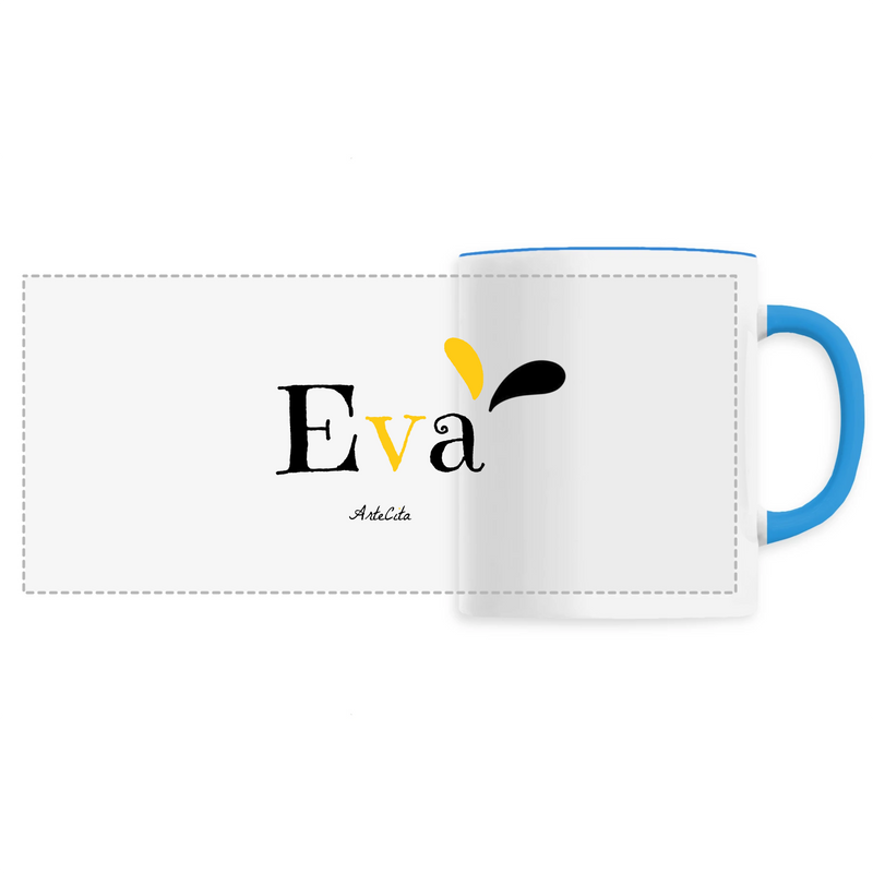 Cadeau anniversaire : Mug - Eva - 6 Coloris - Cadeau Original - Cadeau Personnalisable - Cadeaux-Positifs.com -Unique-Bleu-