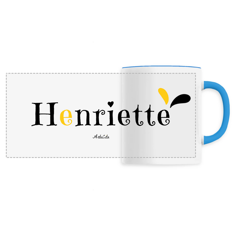 Cadeau anniversaire : Mug - Henriette - 6 Coloris - Cadeau Original - Cadeau Personnalisable - Cadeaux-Positifs.com -Unique-Bleu-