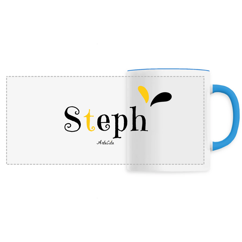 Cadeau anniversaire : Mug - Steph - 6 Coloris - Cadeau Original - Cadeau Personnalisable - Cadeaux-Positifs.com -Unique-Bleu-