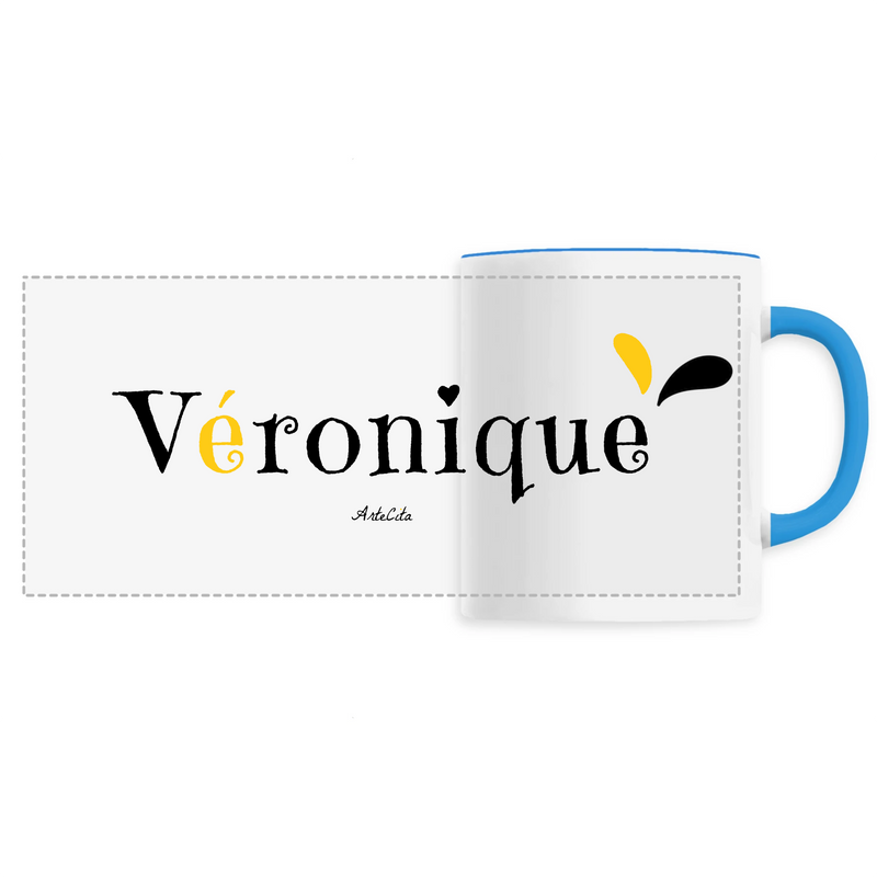 Cadeau anniversaire : Mug - Véronique - 6 Coloris - Cadeau Original - Cadeau Personnalisable - Cadeaux-Positifs.com -Unique-Bleu-