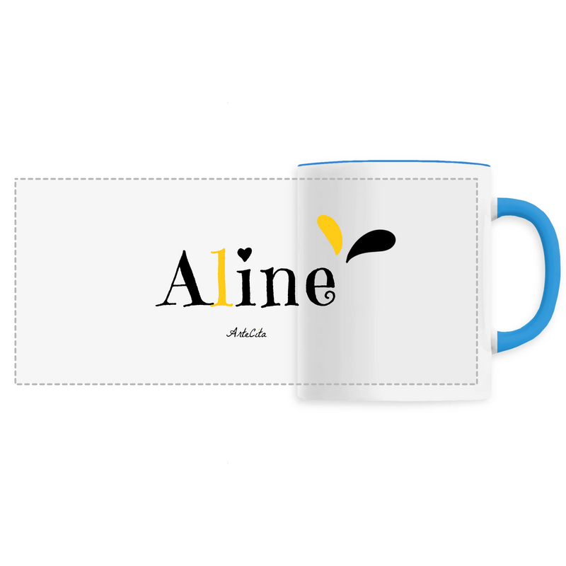 Cadeau anniversaire : Mug - Aline - 6 Coloris - Cadeau Original - Cadeau Personnalisable - Cadeaux-Positifs.com -Unique-Bleu-