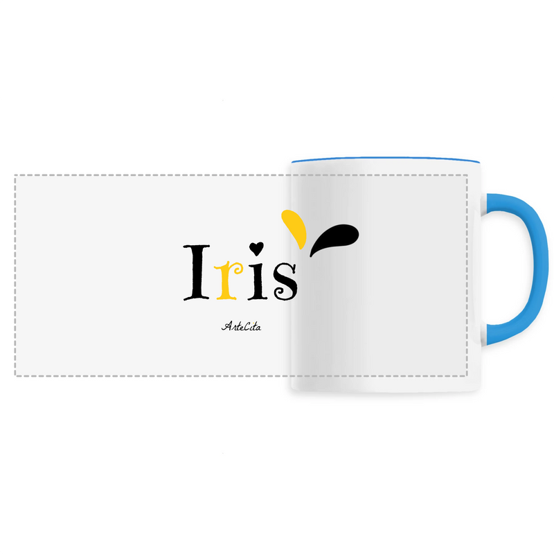 Cadeau anniversaire : Mug - Iris - 6 Coloris - Cadeau Original - Cadeau Personnalisable - Cadeaux-Positifs.com -Unique-Bleu-