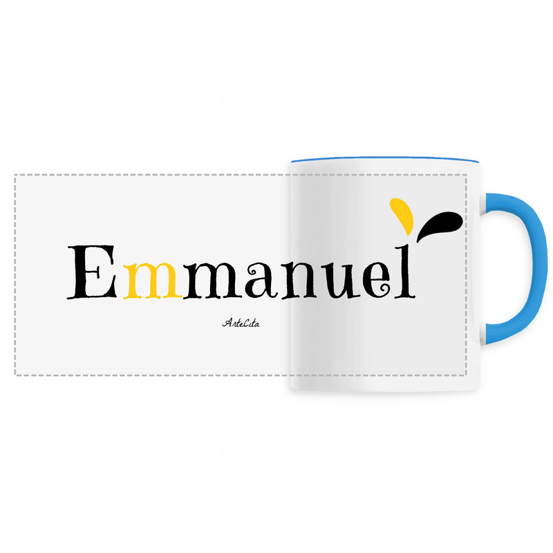 Cadeau anniversaire : Mug - Emmanuel - 6 Coloris - Cadeau Original - Cadeau Personnalisable - Cadeaux-Positifs.com -Unique-Bleu-
