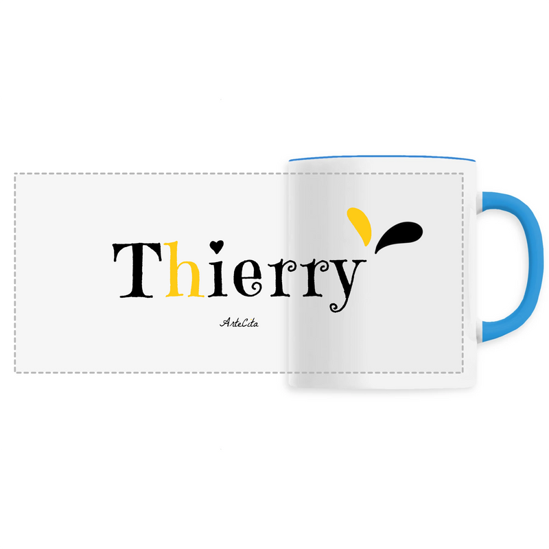 Cadeau anniversaire : Mug - Thierry - 6 Coloris - Cadeau Original - Cadeau Personnalisable - Cadeaux-Positifs.com -Unique-Bleu-