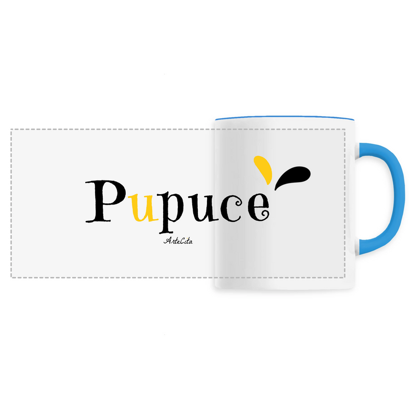 Cadeau anniversaire : Mug - Pupuce - 6 Coloris - Cadeau Original - Cadeau Personnalisable - Cadeaux-Positifs.com -Unique-Bleu-
