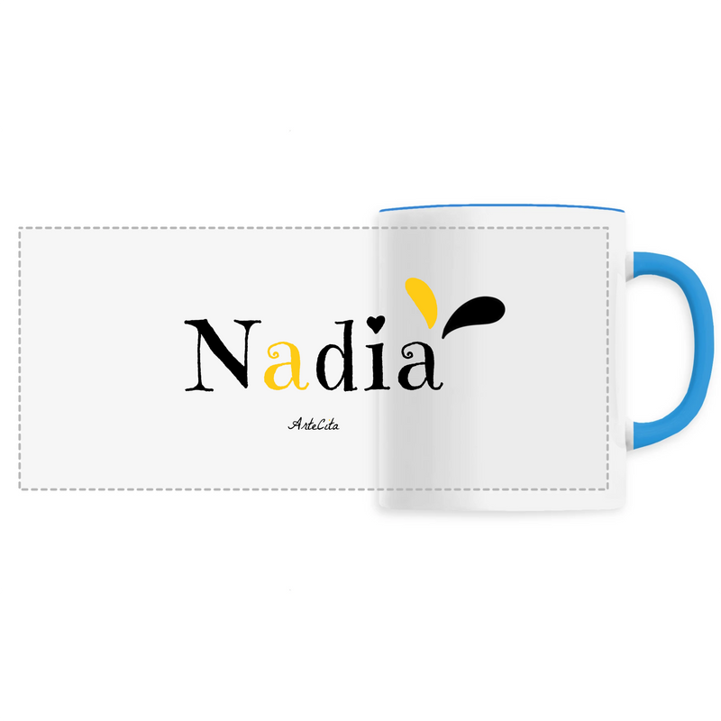 Cadeau anniversaire : Mug - Nadia - 6 Coloris - Cadeau Original - Cadeau Personnalisable - Cadeaux-Positifs.com -Unique-Bleu-