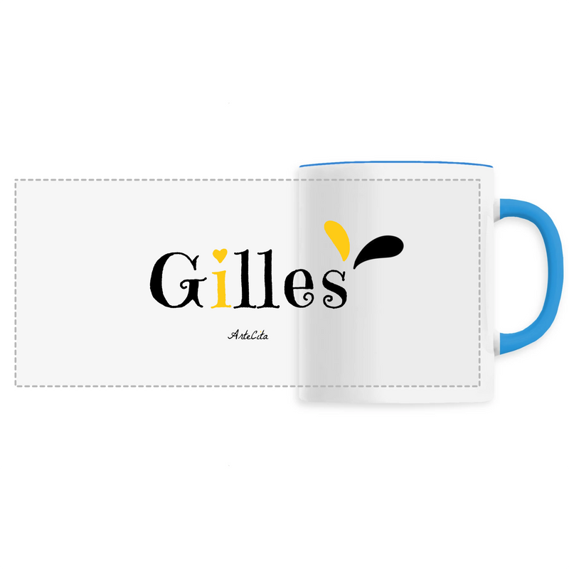Cadeau anniversaire : Mug - Gilles - 6 Coloris - Cadeau Original - Cadeau Personnalisable - Cadeaux-Positifs.com -Unique-Bleu-