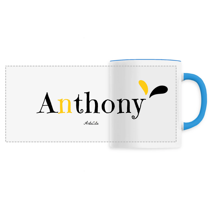 Cadeau anniversaire : Mug - Anthony - 6 Coloris - Cadeau Original - Cadeau Personnalisable - Cadeaux-Positifs.com -Unique-Bleu-