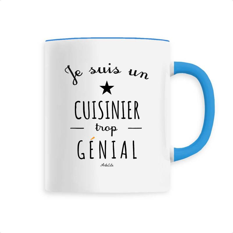 Cadeau anniversaire : Mug - Un Cuisinier trop Génial - 6 Coloris - Cadeau Original - Cadeau Personnalisable - Cadeaux-Positifs.com -Unique-Bleu-