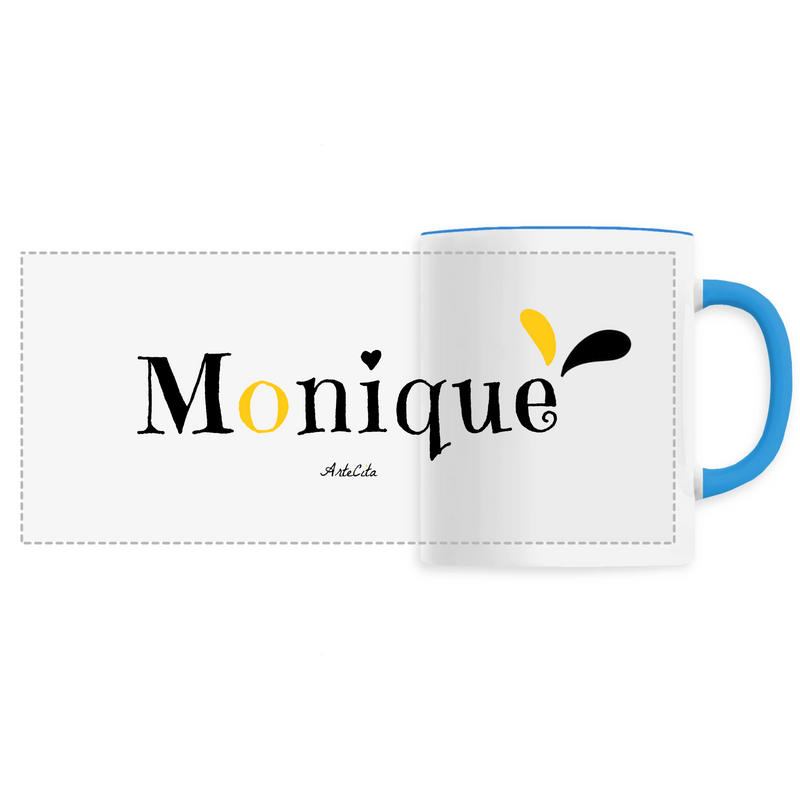 Cadeau anniversaire : Mug - Monique - 6 Coloris - Cadeau Original - Cadeau Personnalisable - Cadeaux-Positifs.com -Unique-Bleu-