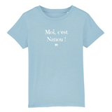 T-Shirt Enfant - Moi c'est Nanou - Coton Bio - 5 Coloris - Cadeau Original - Cadeau Personnalisable - Cadeaux-Positifs.com -3-4 ans-Bleu-
